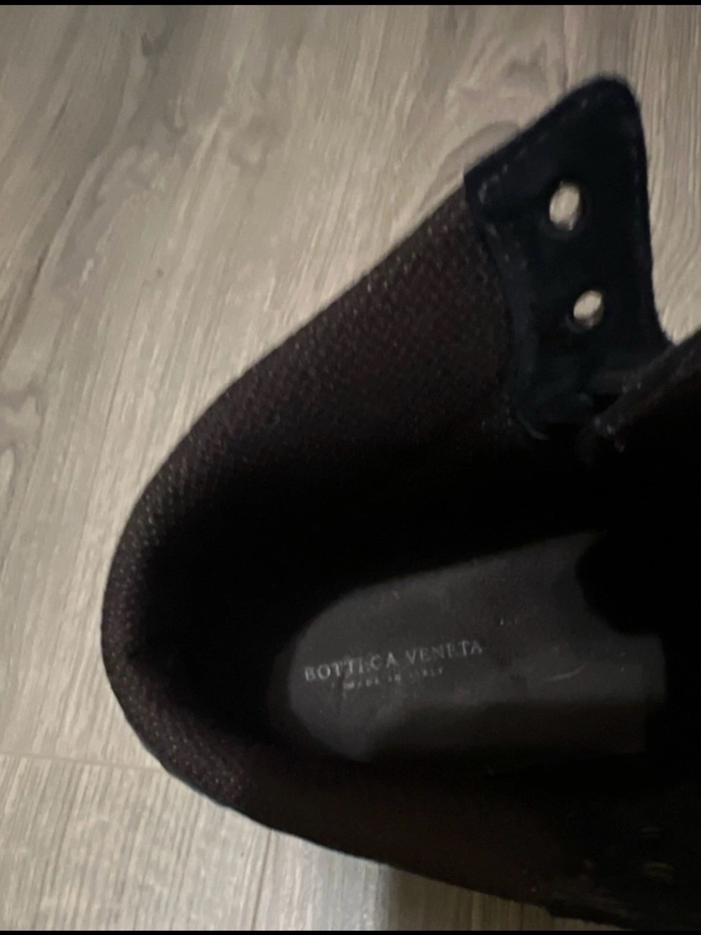Bottega Veneta Men's Black Woven Lace Up High Top Rubber Outsole Sneakers-9.5 - Picture 5 of 5